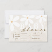 Daisy Garden Baby Shower Neutral Predictions Cards Einladung (Vorderseite)