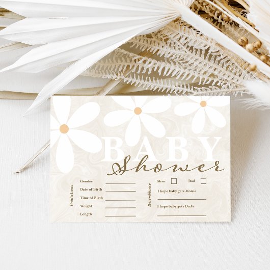 Daisy Garden Baby Shower Neutral Predictions Cards Einladung