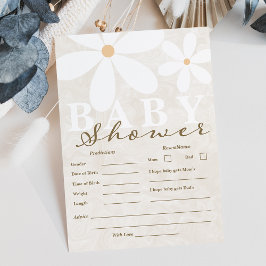 Daisy Garden Baby Shower Neutral Predictions Cards Einladung