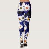 Daisy Garden Blue Art Abstrakte Leggings (Rückseite)