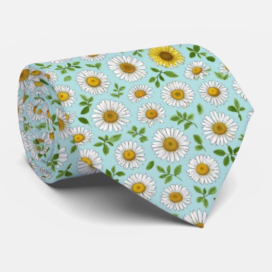 Daisy Garden Floral Pattern Krawatte (Gerollt)