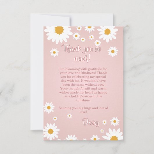 Daisy Geburtstags-Dankeschönkarte Dankeskarte (Vorderseite)