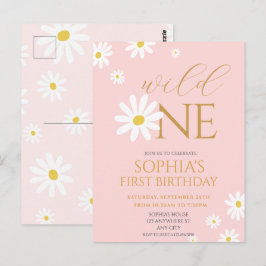 Daisy Geburtstagsfeier Bohmian Wild One 1. Geburts Postkarte