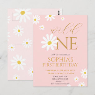Daisy Geburtstagsfeier Bohmian Wild One 1. Geburts Postkarte