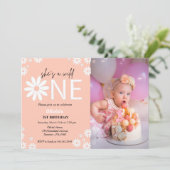 Daisy Geburtstagsparty bohemian wild one Einladung (Stehend Vorderseite)