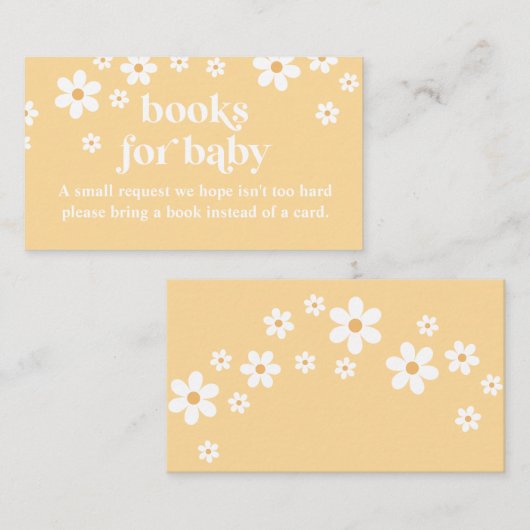 Daisy gelb Retro Baby Shooting Books for Baby Begleitkarte (Vorne/Hinten)