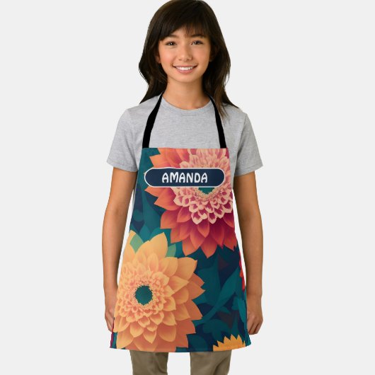 Daisy Geometric Personalisiertes Muster Schürze (Insitu)