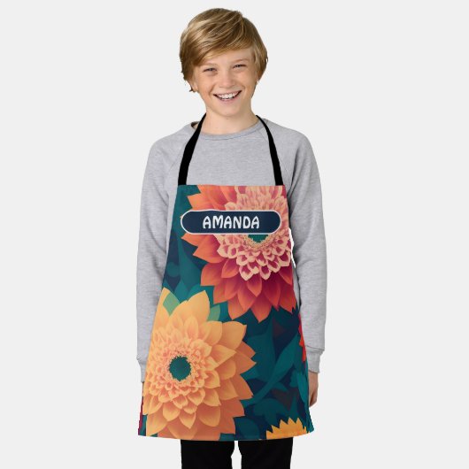 Daisy Geometric Personalisiertes Muster Schürze (Getragen)