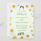 Daisy Gerahmt Wedding Einladungsring und Champagne (Vorderseite)