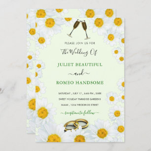 Daisy Gerahmt Wedding Einladungsring und Champagne