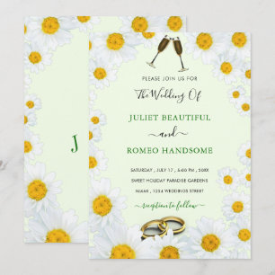 Daisy gerahmter Hochzeitseinladungsring und Champa