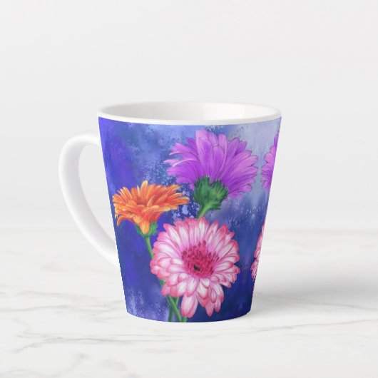 Daisy Gerbera Latte Tasse (Linke Ecke)