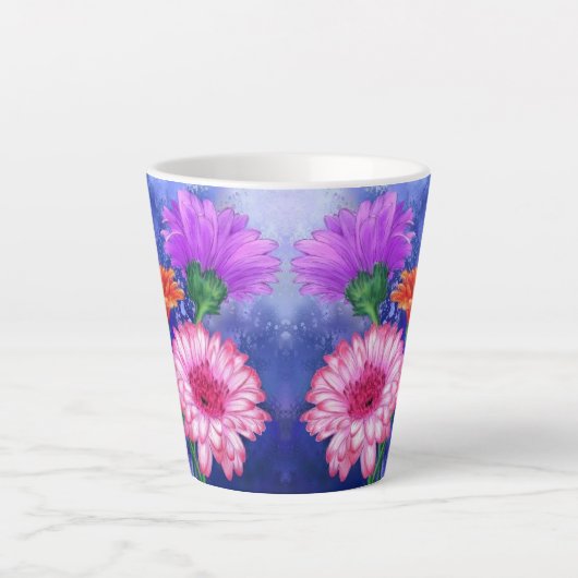 Daisy Gerbera Latte Tasse (Vorderseite)