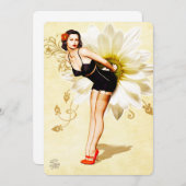 Daisy-Gesichter-Button-Up-Party Einladung (Vorne/Hinten)