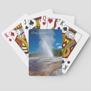 Daisy Geyser Erupting Yellowstone Nationalpark Spielkarten