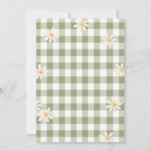 Daisy Gingham Hello Baby Shower Einladung (Rückseite)