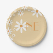 Daisy Girl 1. Geburtstag Blume Themenpapier Teller (Vorderseite)