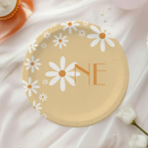 Daisy Girl 1. Geburtstag Blume Themenpapier Teller
