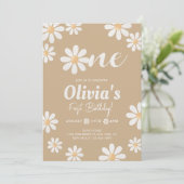 Daisy Girl Geburtstag Einladung (Stehend Vorderseite)