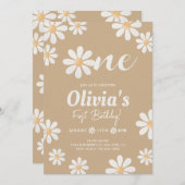 Daisy Girl Geburtstag Einladung (Vorne/Hinten)