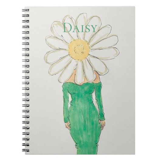 Daisy Girl Green Dress Notizblock (Vorderseite)