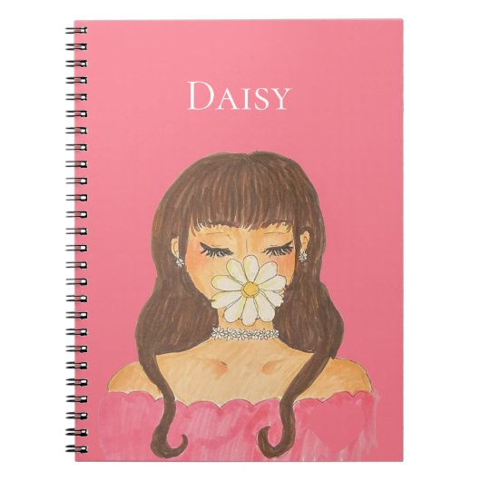 Daisy Girl Pink Dress Notizblock (Vorderseite)