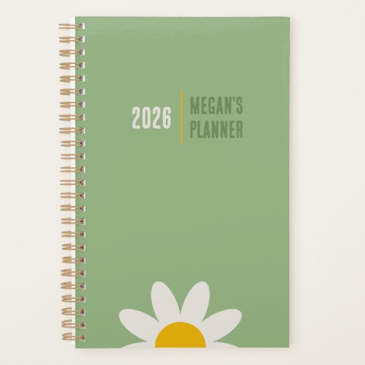 DAISY GREEN - 2026 Floral Planner Planer (Vorderseite)