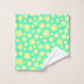 Daisy Green Aqua Badhandtuch Set (Waschlappen)