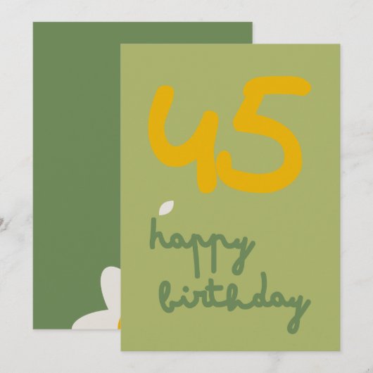 DAISY GREEN - Einladungskarte zum Geburtstag (Vorne/Hinten)