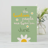 DAISY GREEN - Einladungskarte zum Geburtstag (Stehend Vorderseite)