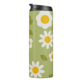 Daisy Green Floral Thermal Tumbler Thermosbecher (Nach rechts gedreht)