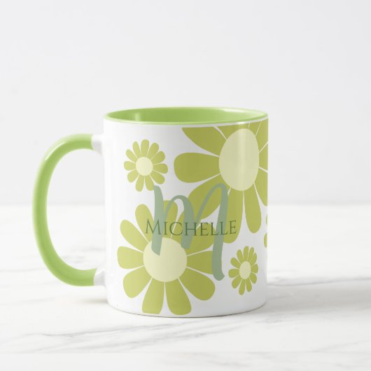 Daisy Green Monogram Tasse (Links)