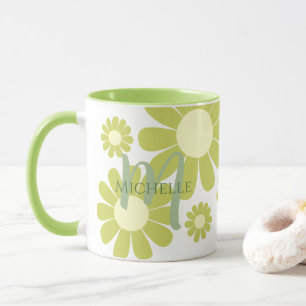 Daisy Green Monogram Tasse