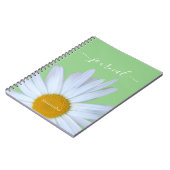 Daisy Green White Script Spiral Foto Notebook Notizblock (Linke Seite)