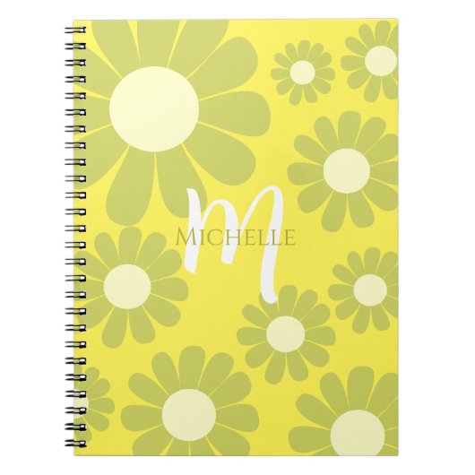 Daisy Green Yellow Monogram Notizblock (Vorderseite)