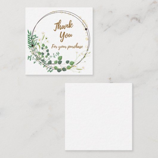 Daisy Greenery "Danke" Eingeschlossene Karte (Vorne/Hinten)