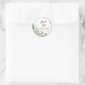 Daisy Greenery 'Danke' Rund Sticker (Tasche)