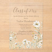 Daisy Greenery Graduation Invitation Acryleinladungen (Vorderseite)