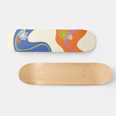 Daisy Groove Blue, Orange, Lila, Green, & Cream Skateboard (Horizontal)