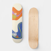 Daisy Groove Blue, Orange, Lila, Green, & Cream Skateboard (Vorderseite)