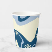 Daisy Groove - Dark Blue, Light Blue und Cream Pappbecher (Rückseite)
