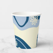Daisy Groove - Dark Blue, Light Blue und Cream Pappbecher (Vorderseite)