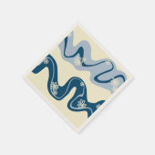 Daisy Groove - Dark Blue, Light Blue und Cream Serviette (Ecke)