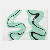 Daisy Groove in Mint Green, Black und White Geschirrtuch (Horizontal)