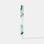 Daisy Groove in Mint Green, Black und White iPhone Hülle (Linke Seite)