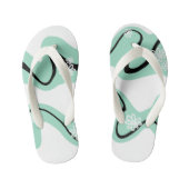Daisy Groove in Mint Green, Black und White Kinderbadesandalen (Fußbett)