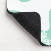 Daisy Groove in Mint Green, Black und White Mousepad (Ecke)