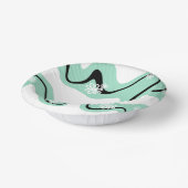 Daisy Groove in Mint Green, Black und White Pappteller (Gewinkelt)