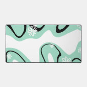 Daisy Groove in Mint Green, Black und White Schreibtischunterlage (Vorderseite)