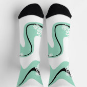Daisy Groove in Mint Green, Black und White Socken (Oben)